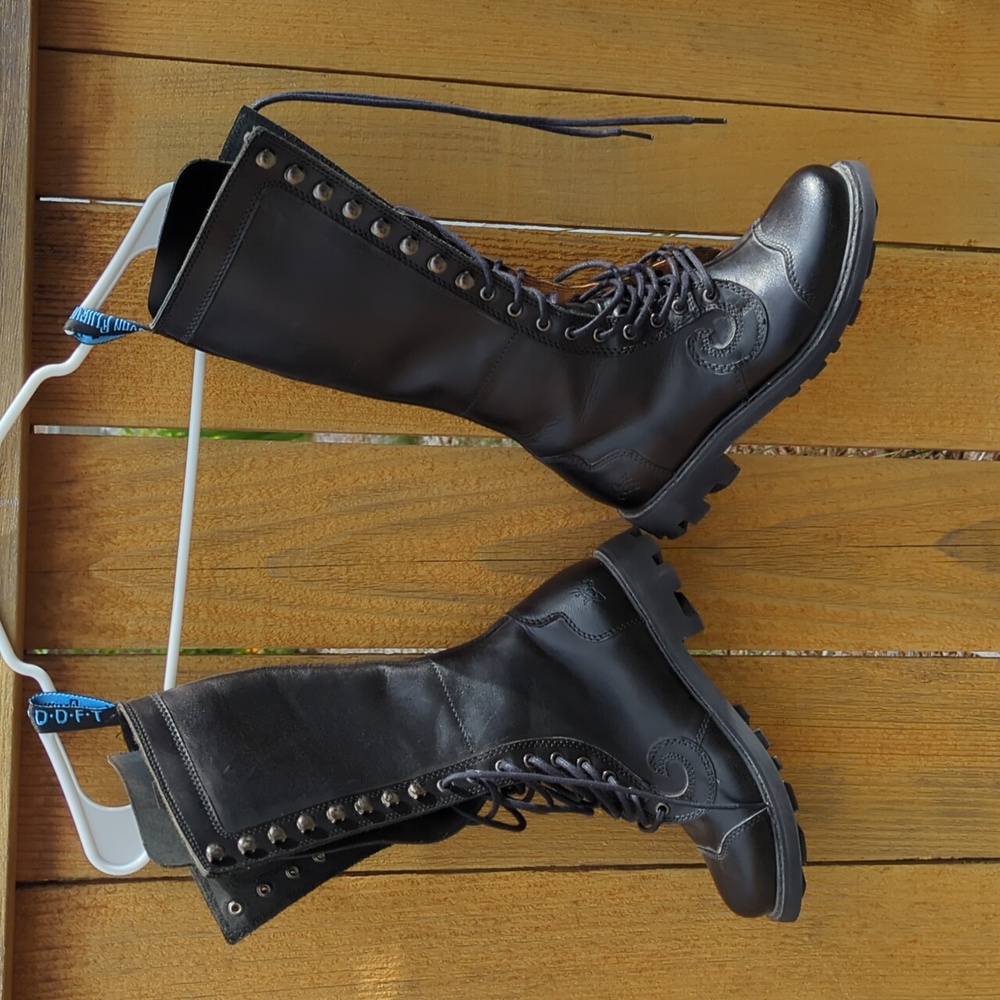Fluevog Derby Tall Lace Up Boots